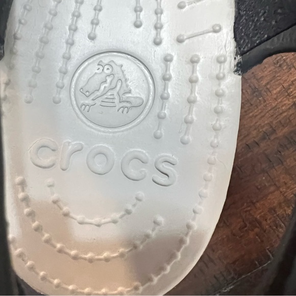 Crocs Havana Slim Wedge Sandals Womens Sz 10 Black Slingback Open Toe City Shoes - Picture 7 of 7